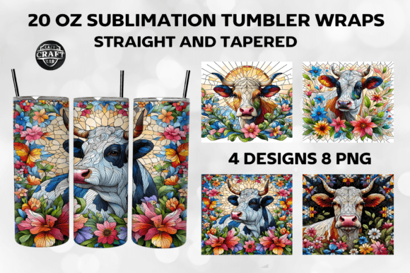Cow Floral Stained Glass Tumbler Wrap Review