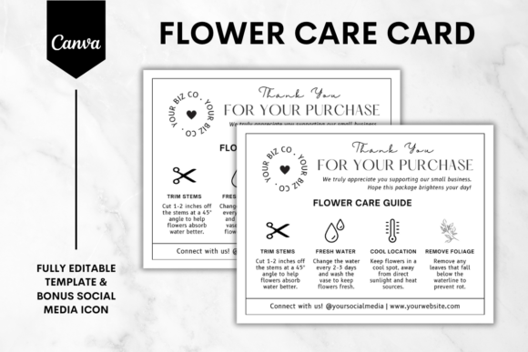 Custom Flower Care Card Canva Template 3 Review
