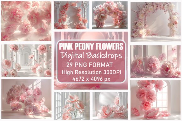 Pink Peony Floral Digital Backdrops Review