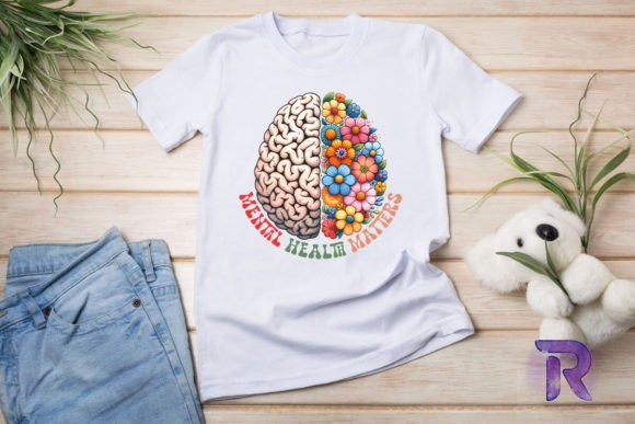 Retro Floral Brain Mental Health PNG Review