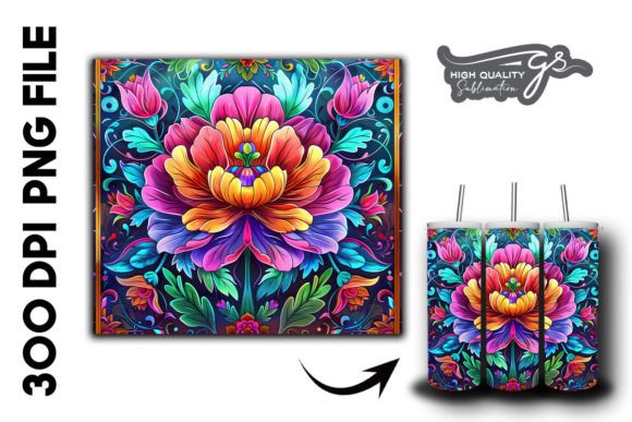Stained Glass Floral Tumbler Wrap 28